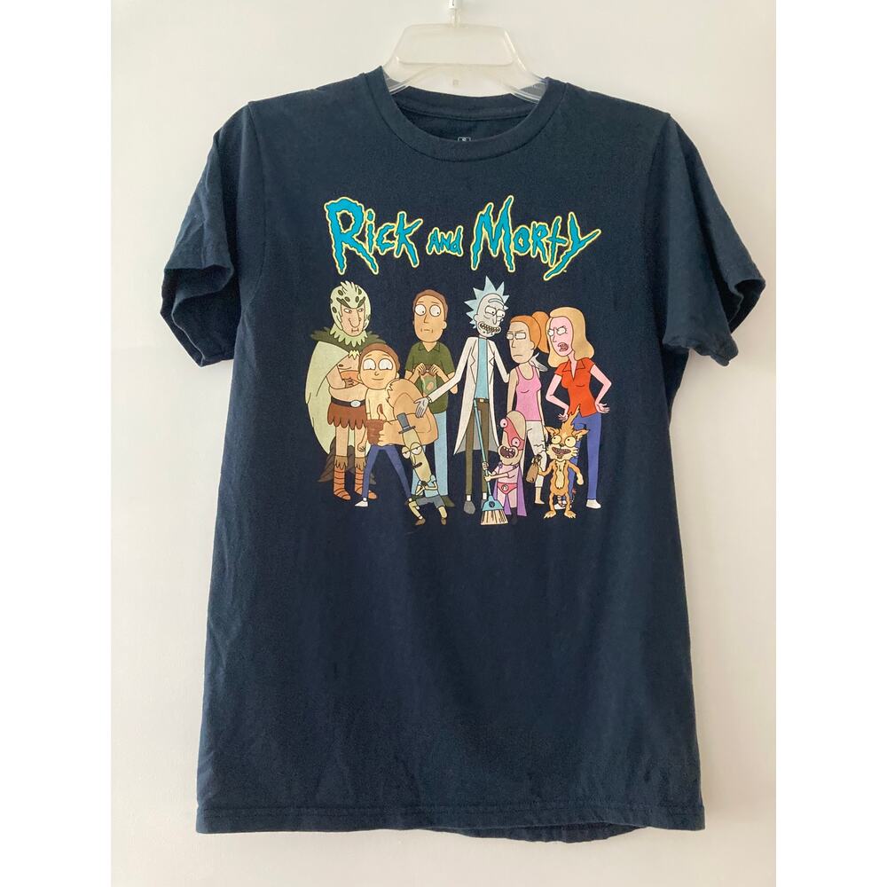 Rick and Morty Navy Blue Adult Swim T-shirt SzS